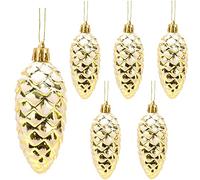 Christmas Concepts® Pack de 6 - Boules de Noël 90 mm (3.6") Brillantes et Scintillantes en Pomme de pin - Décorations d'arbre de Noël