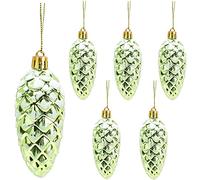 Christmas Concepts® Pack de 6 - Boules de Noël 90 mm Brillantes et Scintillantes en Pomme de pin - Décorations d'arbre de Noël