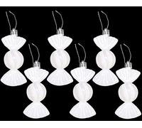 Christmas Concepts® Pack de 6 - Boules en Forme de 90 mm (3,6")- Décorations Brillantes et Scintillantes - Décorations pour Arbres de Noël (White)