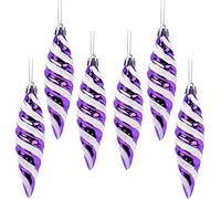 Christmas Concepts® Pack de 6 - Grandes Boules en Forme de Spirale de 110 mm (4,4") - Décorations Brillantes et Scintillantes - Décorations pour Arbres de Noël