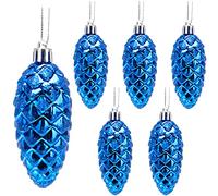 Christmas Concepts® Pack de Boules de Noël en Pomme de pin de 6 à 90 mm (3,6") - Décorations Brillantes et Scintillantes - Décorations de Noël de Luxe (Bleu Royal)