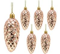 Christmas Concepts® Pack de Boules de Noël en Pomme de pin de 6 à 90 mm (3.6") - Décorations Brillantes et Scintillantes - Décorations de Noël de Luxe (Or Rose)