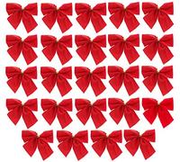 Christmas Concepts® Pack of 24-5cm Red Velvet Bows - Décorations de Noël Traditionnelles