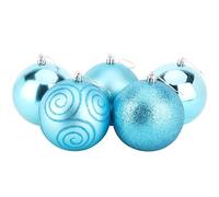 Christmas Concepts® Pack of 5 - Boules de Noël 100mm (4") Extra Grandes - Boules décorées Brillantes, Mates et Scintillantes (Turquoise)