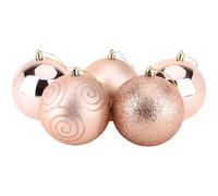 Christmas Concepts® Pack of 5 - Boules de Noël 100mm (4") Extra Grandes - Boules décorées Brillantes, Mates et Scintillantes (Or Rose)