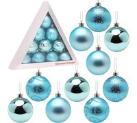 Christmas Concepts® Paquet de 10-60mm (2,4") Incassable Turquoise Babioles - Arbre de Noël Babioles