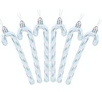 Christmas Concepts® Paquet De 6-13cm (5.2") De Canne en Bonbon Glitter Décorations d'arbre De Noël (Glace Bleue & Blanc)