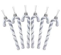 Christmas Concepts® Paquet De 6-13cm (5.2") De Canne en Bonbon Glitter Décorations d'arbre De Noël (Graphite)