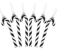 Christmas Concepts® Paquet De 6-13cm (5,2") De Canne en Bonbon Glitter Décorations d'arbre De Noël (Noir & Blanc)