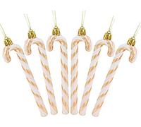 Christmas Concepts® Paquet De 6-13cm (5.2") De Canne en Bonbon Glitter Décorations d'arbre De Noël (Or Rose & Blanc)