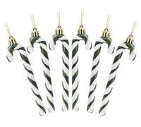 Christmas Concepts® Paquet De 6-13cm (5.2") De Canne en Bonbon Glitter Décorations d'arbre De Noël (Vert forêt)