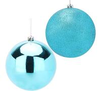 Christmas Concepts® Paquet de Boules de 2-200 mm (8") - Design Brillant et pailleté - Boules de Noël géantes (Turquoise)
