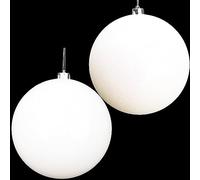 Christmas Concepts® Paquet de Boules de 2-200 mm (8") - Design Brillant et pailleté - Boules de Noël géantes (Blanc)