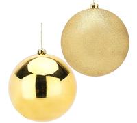 Christmas Concepts® Paquet de Boules de 2-200 mm (8") - Design Brillant et pailleté - Boules de Noël géantes (Or)
