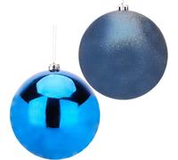 Christmas Concepts® Paquet de Boules de 2-200 mm (8") - Design Brillant et pailleté - Boules de Noël géantes (Bleu Nuit)