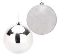 Christmas Concepts® Paquet de Boules de 2-200 mm (8") - Design Brillant et pailleté - Boules de Noël géantes (Argent)