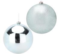 Christmas Concepts® Paquet de Boules de 2-200 mm (8") - Design Brillant et pailleté - Boules de Noël géantes (Bleu Glacier)