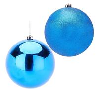 Christmas Concepts® Paquet de Boules de 2-200 mm (8") - Design Brillant et pailleté - Boules de Noël géantes (Bleu Royal)