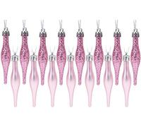 Christmas Concepts® Paquet de Boules de gouttelettes de 15 à 85mm 8,5 cm (3.4") - Design Mat & Paillettes - Boules de Noël (Rose Clair)