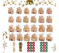Christmas Cookie Boxes - 24pcs Holiday Treat Boxes For Cookies, Chocolates, Candies, Cakes, And Desserts | Winter Snack Packaging With Stickers And Rope | Christmas Party Favors For Family, Friends, G