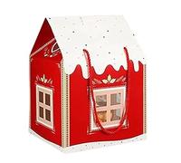 Christmas Cookie Containers - House Shaped 3D Treat Box, Festive Pastry Cottage Gift Packaging For Sweets Chocolate Biscuits | Holiday Party Favor Storage Box For Winter Celebration Home Bakery Decor