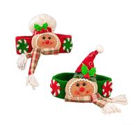 Christmas Cookie Man Curtain Tiebacks 2pcs Festive | Cute cookie man shape, adds holiday cheer, perfect for Xmas decor, warm inviting atmosphere