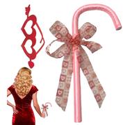 Christmas Cosplay Cane Masquerade Prop, Stage Performance Cane with Bow Tie and Heart Glasses | Jazz Dance Party Staff Prop for Comic Conventions, Photoshoots, Film, Costume Party, Masquerade Events