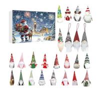 Christmas Countdown, 24 Day Figurines Advents Countdown Plush, Holiday Home Accessories, Gnome Christmas Ornaments Set for Holiday, Thanksgiving, Seasonal Decorations, 11.02x9.84 Inches