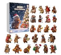 Christmas Countdown, 24 Days Calendar Ornament, Capybara Ornament 2D Acrylic For Holiday Seasonal Thanksgiving Easter Home Kids Teens Adults