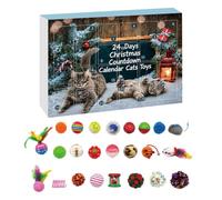 Christmas Countdown 24 Days, Interactive Cat Toys with Teaser Ball