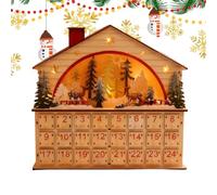 Christmas Countdown 24 Days - Wooden House Shape Table Decorations