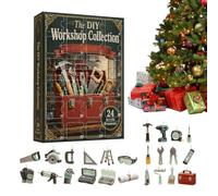 Christmas Countdown - 2D Acrylic Advent Countdown - Workshop Tool Ornament | 24 Days Holiday Countdown Home Room Apartment Workplace Dorm Holiday Party