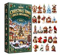 Christmas Countdown 2D Acrylic Building Block Ornamen Collectiblet | 24 Days Holiday Countdown Calendar for Gathering Party Living Room Home Holiday MantelFireplace