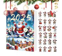 Christmas Countdown Adorable calendrier de l'Avent avec 24 vaches, figurines décoratives en jouet pour homme, femme, enfant, fille, bébé, adolescent, adulte, famille