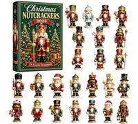 Christmas Countdown, Advent Calendars Box, 24 Day Countdown with Nutcracker | 2D Acrylic Nutcracker Design, 24-Day Holiday Calendar, for Kids Boys Girls Adults, Home Wall Tree Fireplace Party Decor