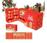Christmas Countdown Box, 24 Grid Empty Refillable Reusable advent calendars | Christmas Calendar Gift Box for Children Son Daughter Family Friends Snacks Chocolates Cookies