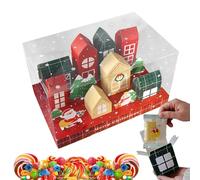 Christmas Countdown Boxes - DIY Festive Holiday Kit | Paper with Printed Patterns, Candy Chocolate Snack Storage, Handcrafting Favors, Party Stocking Fillers for Seasonal Celebration