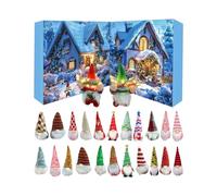 Christmas Countdown Calendar - 24 Day Advent Box For Holiday Surprises | Soft Plush And Paper With Gnome Ornament Figures, For Gift, Mantel Display, Party Decor, Christmas Celebration