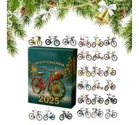 Christmas Countdown Calendar - 24 Day Bike Countdown Set | Acrylic 2D Hanging Ornament With 24 Pendants, Decorative Holiday Calendar For Tree, Party, Home, Office Festive Decor
