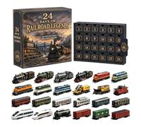 Christmas Countdown Calendar - 24 Days 2D Acrylic Train Model | 24 Days Of Car Toy Countdown, 2D Acrylic Cartoon Train Model For Kids Adults Families Collectors Home Office Desk