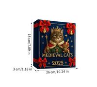 Christmas Countdown Calendar - 24 Days Acrylic Cat Ornaments for Holiday Home Decor | Cute Pet Lover Tree Collection, Fun Seasonal Surprise for Window Parties Christmas Display, 26x18x3cm Multicolor