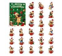 Christmas Countdown Calendar - 24 Days Creative Acrylic Dog Themed Toy for Kids, Teens, Adults, and Family Holiday Season, Cute Dog calendar advent for Home, Parties and Stocking Stuffers