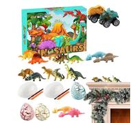 Christmas Countdown Calendar - 24 Days Dinosaur Advent, Realistic Dinosaur Toys, Fun Interactive Holiday Play Set for Kids Christmas Learning Party, Educational Collection, 11.42x10.24x3.15 Inches