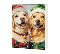Christmas Countdown Calendar, 24 Days Dog-Themed Advent Display, 26x18x3cm Decorative Wall Table Decor for Holiday Season, Birthday Party