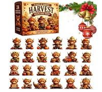 Christmas Countdown Calendar - 24-Piece Cow Acrylic Ornaments | 2D Acrylic Christmas Countdown Calendar, 24-Piece Cow Ornaments For Bookshelves, Shelves, Door Handles And Car Interiors