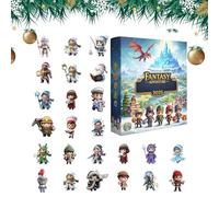 Christmas Countdown Calendar | 2D Acrylic Characters - 24 Pieces Adventure Figure Christmas Ornaments | Calendar For Boy, Girl, Youth, Student, Friend, Door Handle, Home, Party, Display