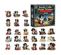 Christmas Countdown Calendar - 2D Acrylic Cute Dog Decoration | 24 Days Christmas Pirate Countdown for Home Office Door Window Tree Wall Mantel
