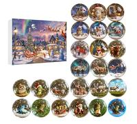 Christmas Countdown Calendar - 2D Acrylic Seasonal Decoration, 24 Days Countdown Tree Pendants, Daily Surprise Collectible, for Adults Kids Vacation Decor, Holiday Ornament Set, Multicolor Acrylic