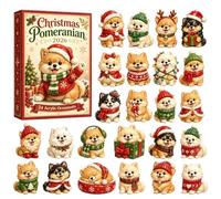 Christmas Countdown Calendar 2D Cute Acrylic Dog Tree Ornaments | 24 Days Christmas Decoration Countdown Calendar for Door Window Tree Wall Party Home Display