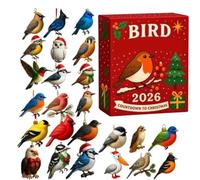 Christmas Countdown Calendar, 2D Flat 24 Day Acrylic Bird Ornaments, Season | Acrylic Countdown Ornaments, Flat Bird Design Helps Mark The Days Before Christmas While Adding Seasonal Decoration to Window